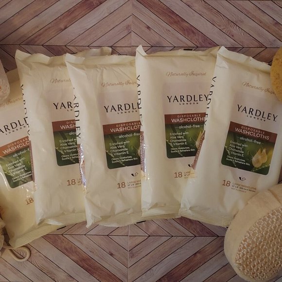 Yardley of London Bath & Body 9 Lot Huge Disposable Washcloths